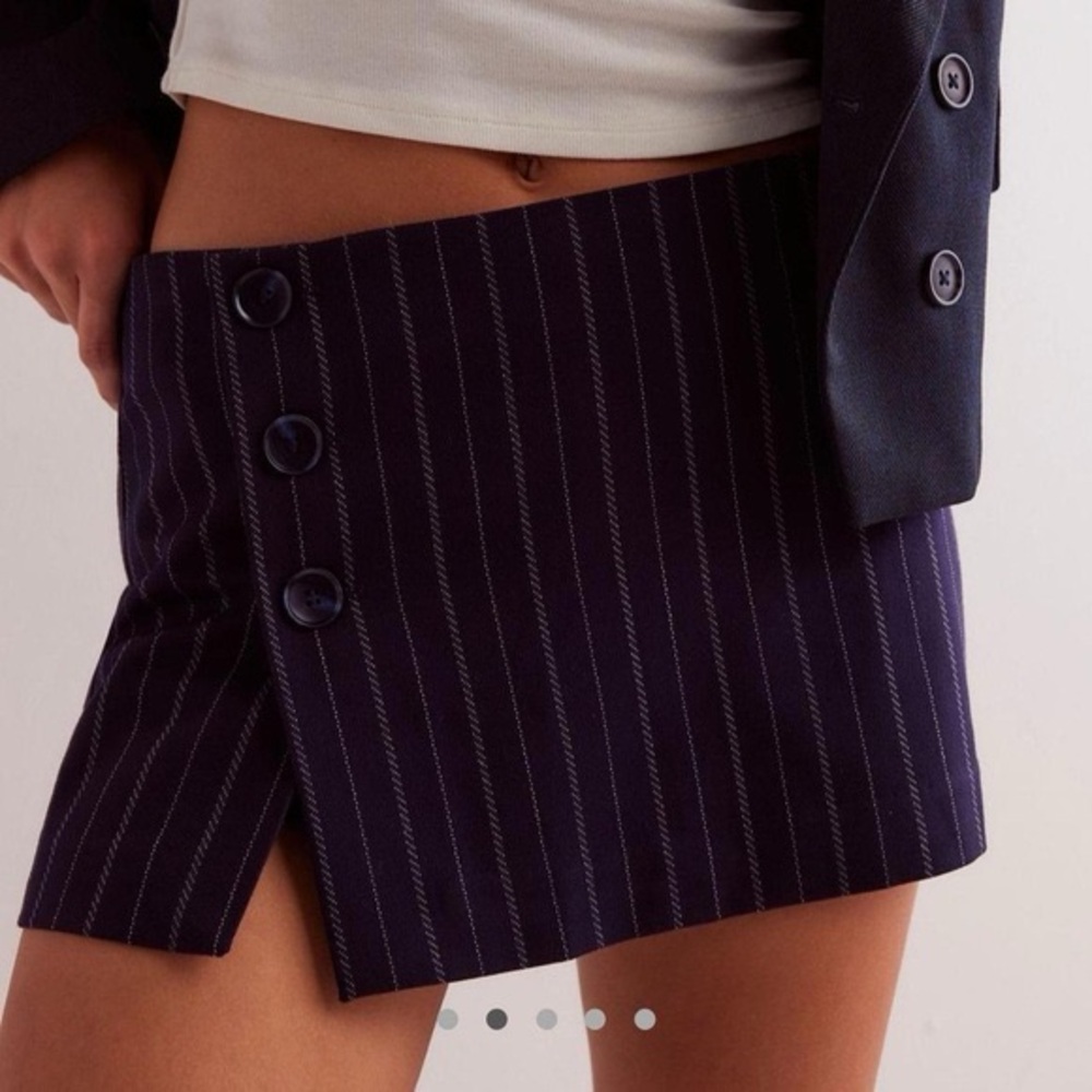 NWT free people navy pinstripe skort
